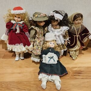 Classic Porcelain Doll Set From 1990s-early 2000s